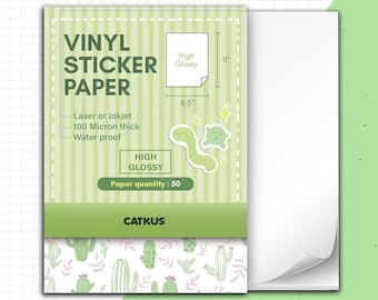 High Glossy White Self Adhesive Vinyl Sticker Paper - Glossy Label Paper/Adhesive Sheets/Waterproof Paper/A4