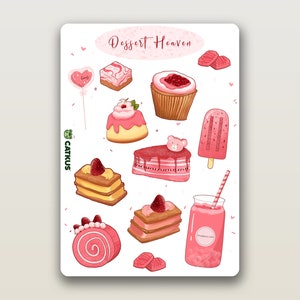 Dessert Sticker Sheet - Premium Food Stickers, Baking Stickers, Electronic Sticker, journaling Stickers, Planner Sticker, Scrapbook Stickers