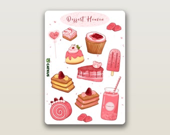 Hoja de pegatinas de postre: pegatinas de comida premium, pegatinas para hornear, pegatinas electrónicas, pegatinas de diario, pegatinas de planificador, pegatinas de álbumes de recortes