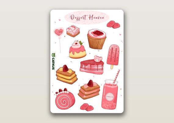 Dessert Sticker Sheet - Premium Food Stickers, Baking Stickers, Electronic Sticker, journaling Stickers, Planner Sticker, Scrapbook Stickers