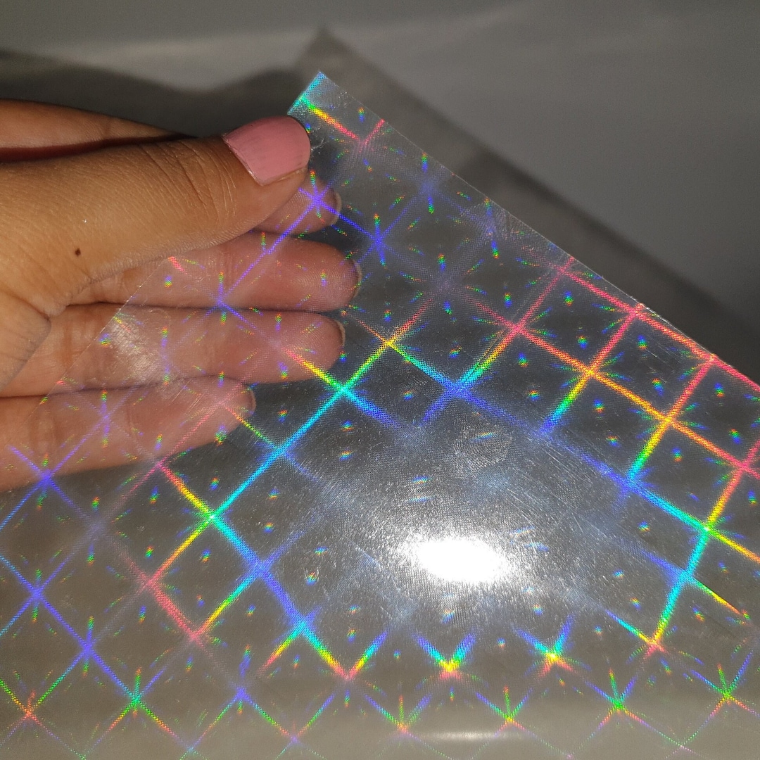 Plaid Holographic Transparent Self Adhesive Overlay Film A4 Sheet ...