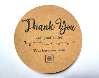 100 Thank You For Your Order Sticker Thank You For Your Purchase Kraft Round Custom Sticker For Your Package