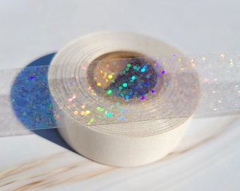 Schielen Punkte Holographische Transparent Washi Masking Dekorative reflektierende Band 3/4 "x 40 Fuß