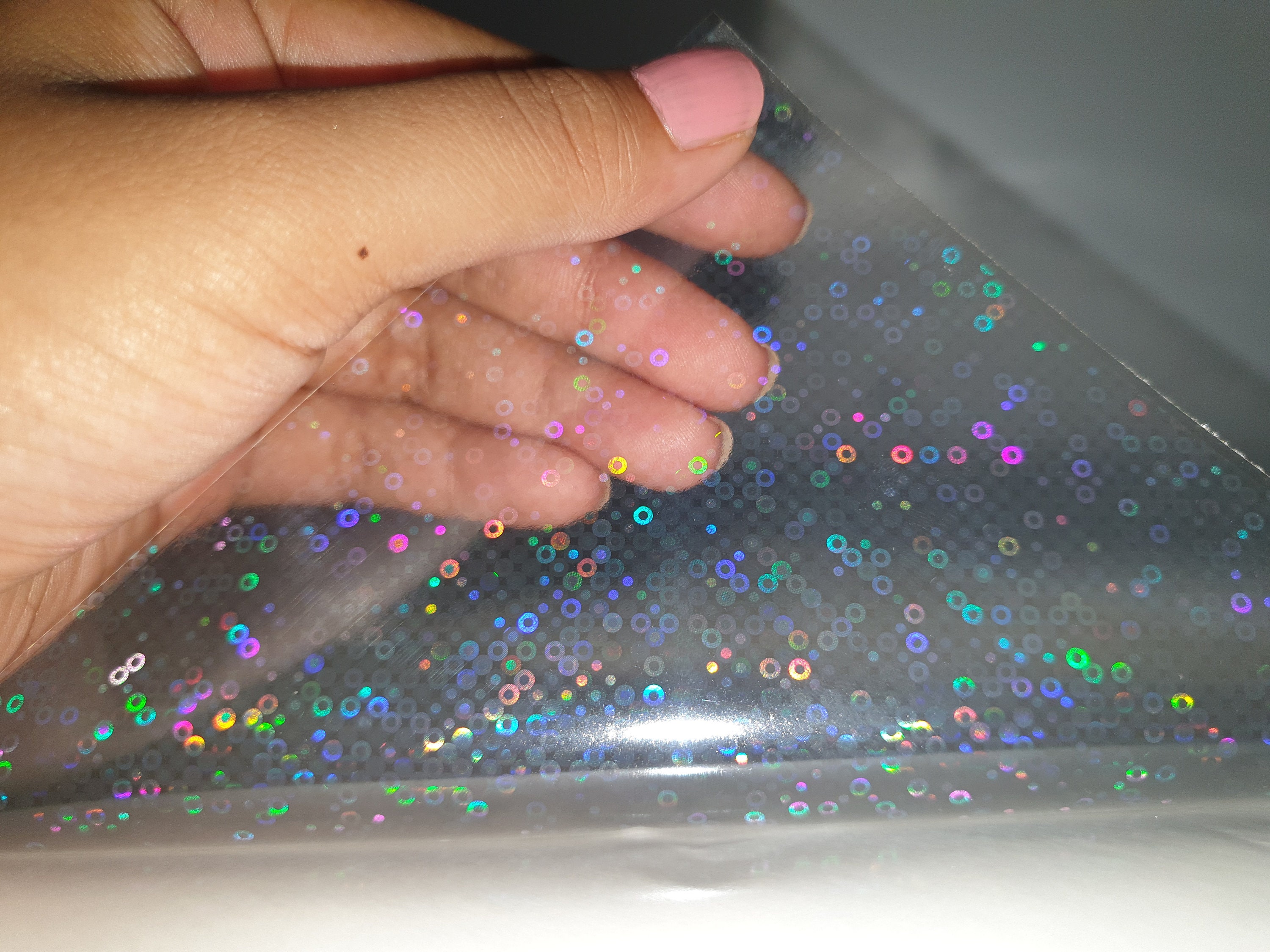 5 Pattern Holographic Transparent Self Adhesive Overlay Film A4 Sheet ...