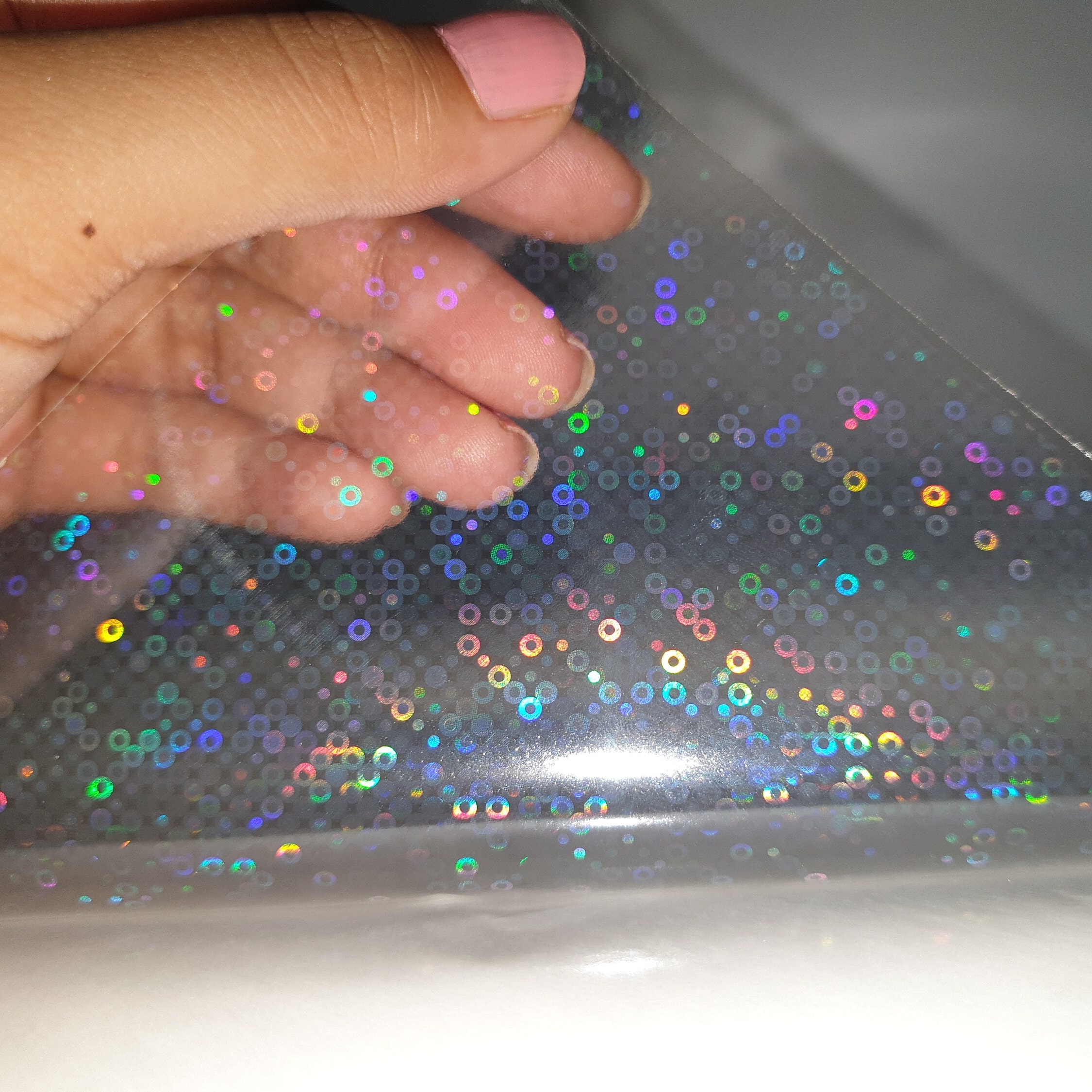 7 Pattern Holographic Transparent Self Adhesive Overlay Film A4 Sheet ...