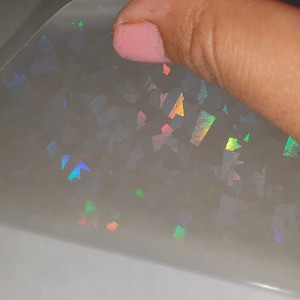 10 Pattern Holographic Transparent Self Adhesive Overlay Film A4 Sheet ...
