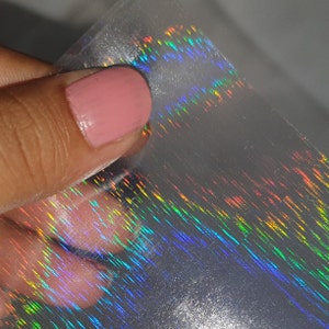 10 Pattern Holographic Transparent Self Adhesive Overlay Film A4 Sheet ...