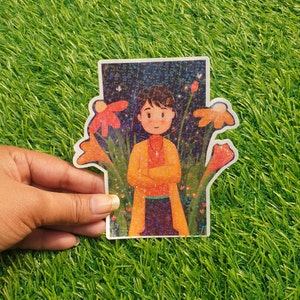 Firefly bloemenmeisje holografische gestanst sticker-vinyl sticker | Waterdichte stickers | Schattig briefpapier cadeau | Laptopstickers