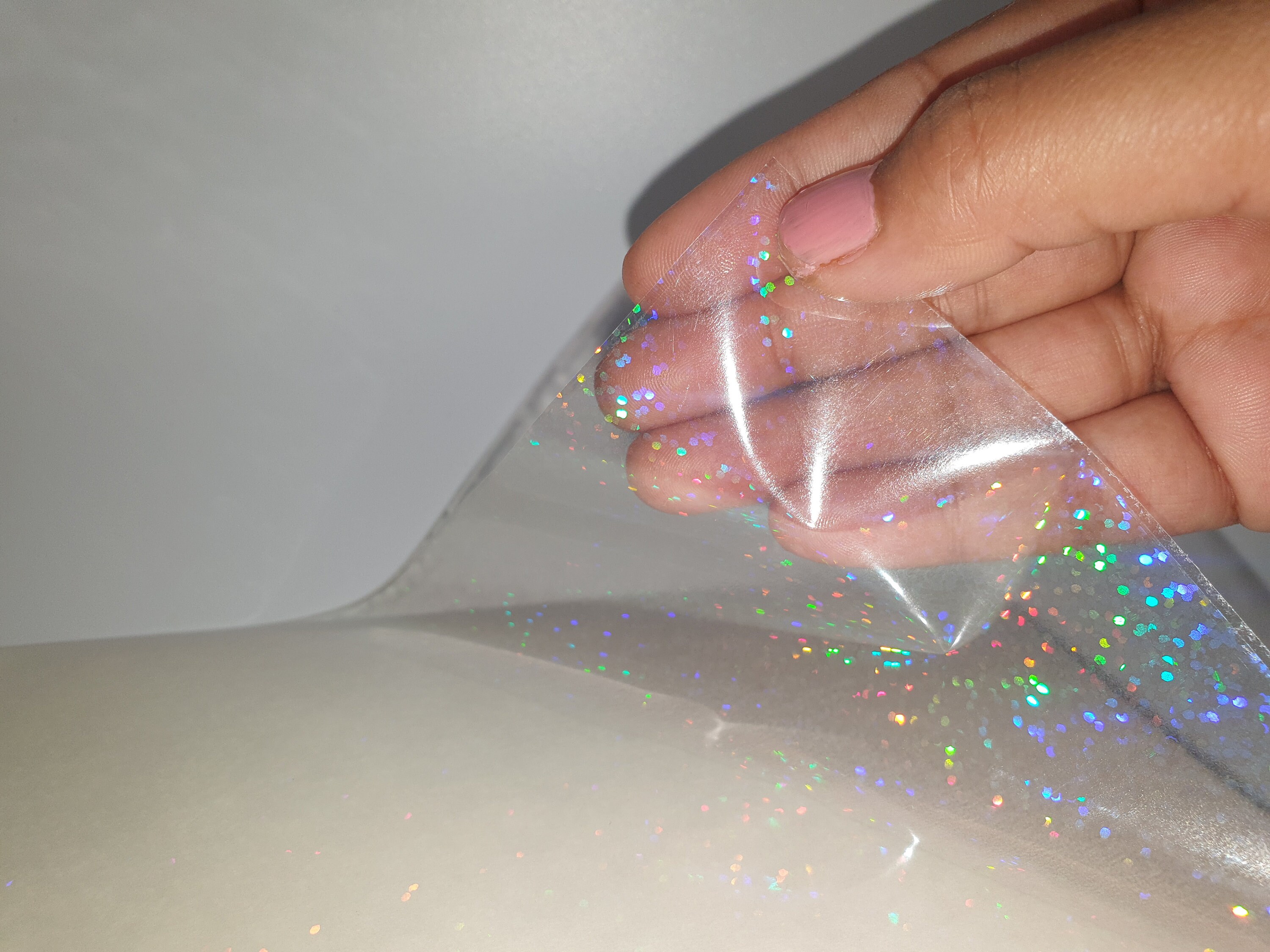 Dot Holographic Transparent Self Adhesive Overlay Film A4 Sheet Vinyl ...