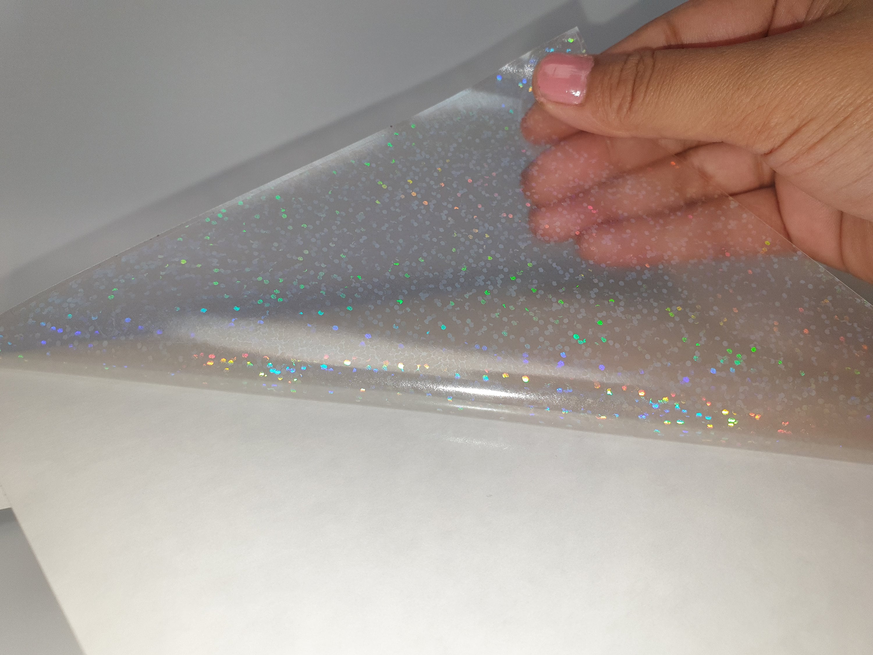 Dot Holographic Transparent Self Adhesive Overlay Film A4 Sheet Vinyl ...