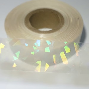 Taśma dekoracyjna odblaskowa brokatowa holograficzna przezroczysta Washi 3/4" x 40 stóp