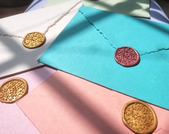 Handmade Paper Deckle Edge Envelopes With Free Sealing Wax Beads Self Adhesive