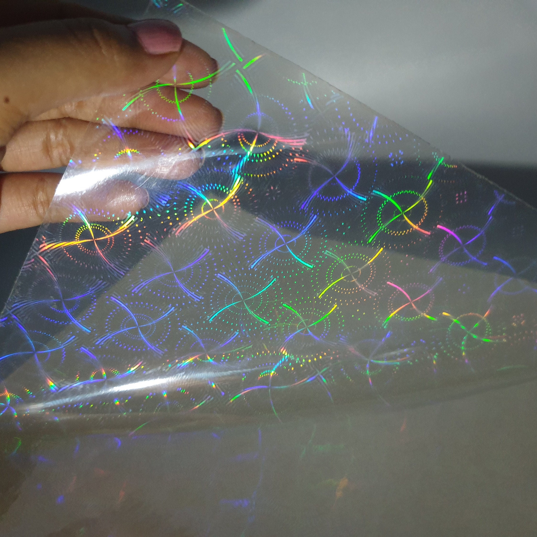 Whirlwind Holographic Transparent Self Adhesive Overlay Film A4 Sheet ...