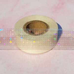 Rings Holographic Transparent Washi Masking Decorative Reflective Tape 3/4&quot; x 40 Feet