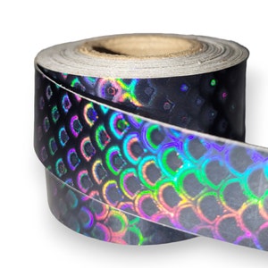 Regenboog pauwenveren ontwerp holografische decoratieve reflecterende tape 3/4 x 40 voet afbeelding 1