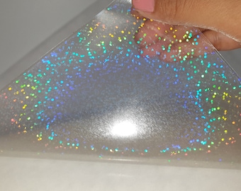 Dot Holographic Transparent Self Adhesive Overlay Film A4 Sheet - Vinyl Holographic Sticker
