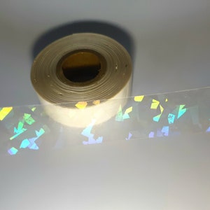 Gebrochenes Glas Holographisches Transparent Washi Masking Dekoratives reflektierendes Band 3/4 x 40 Fuß Bild 5