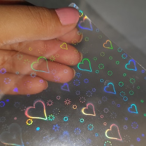 10 Pattern Holographic Transparent Self Adhesive Overlay Film A4 Sheet ...