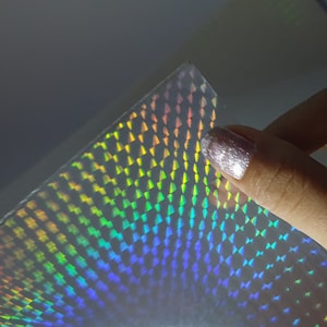 Prism Holographic Transparent Self Adhesive Overlay Film A4 Sheet ...