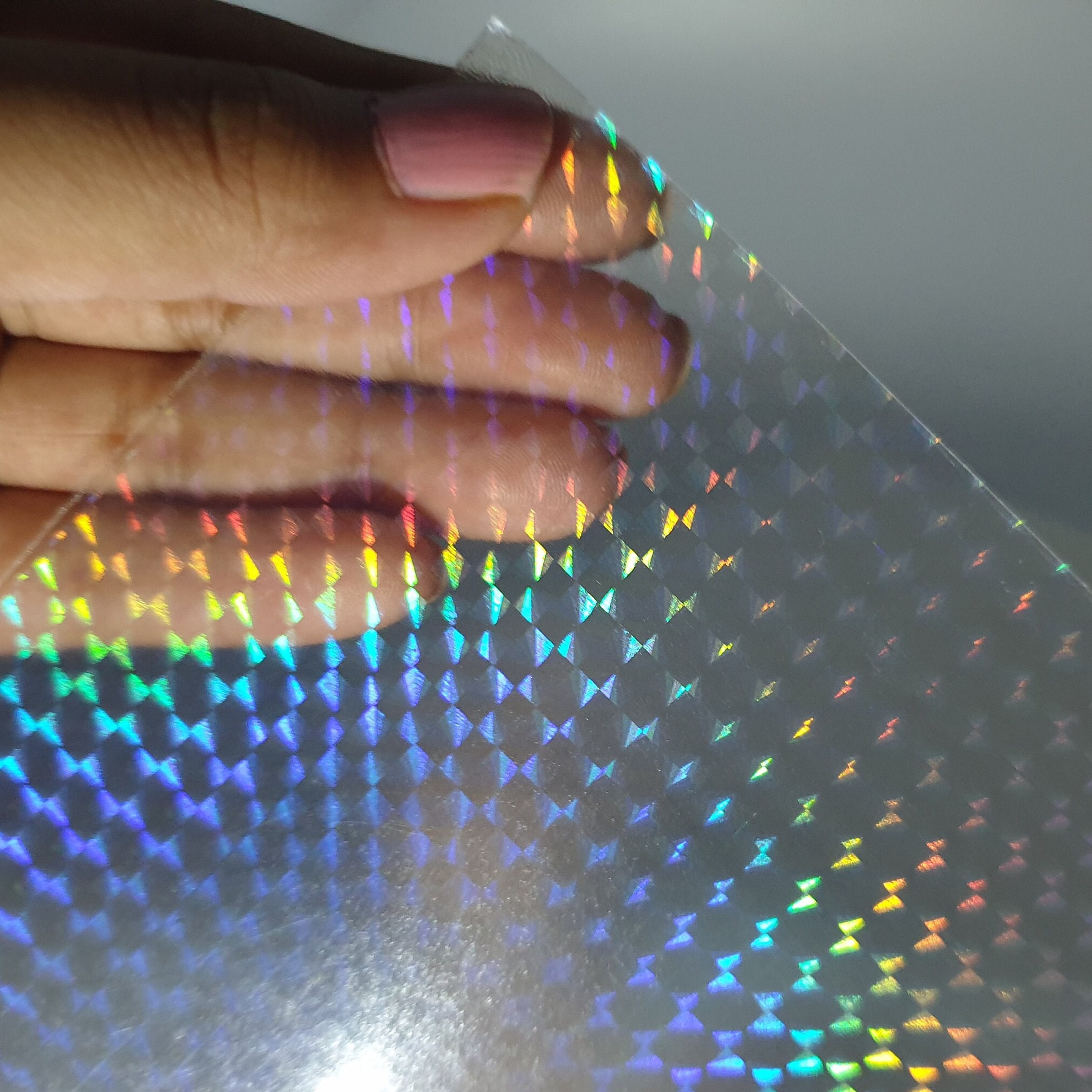 Prism Holographic Transparent Self Adhesive Overlay Film A4 Sheet ...