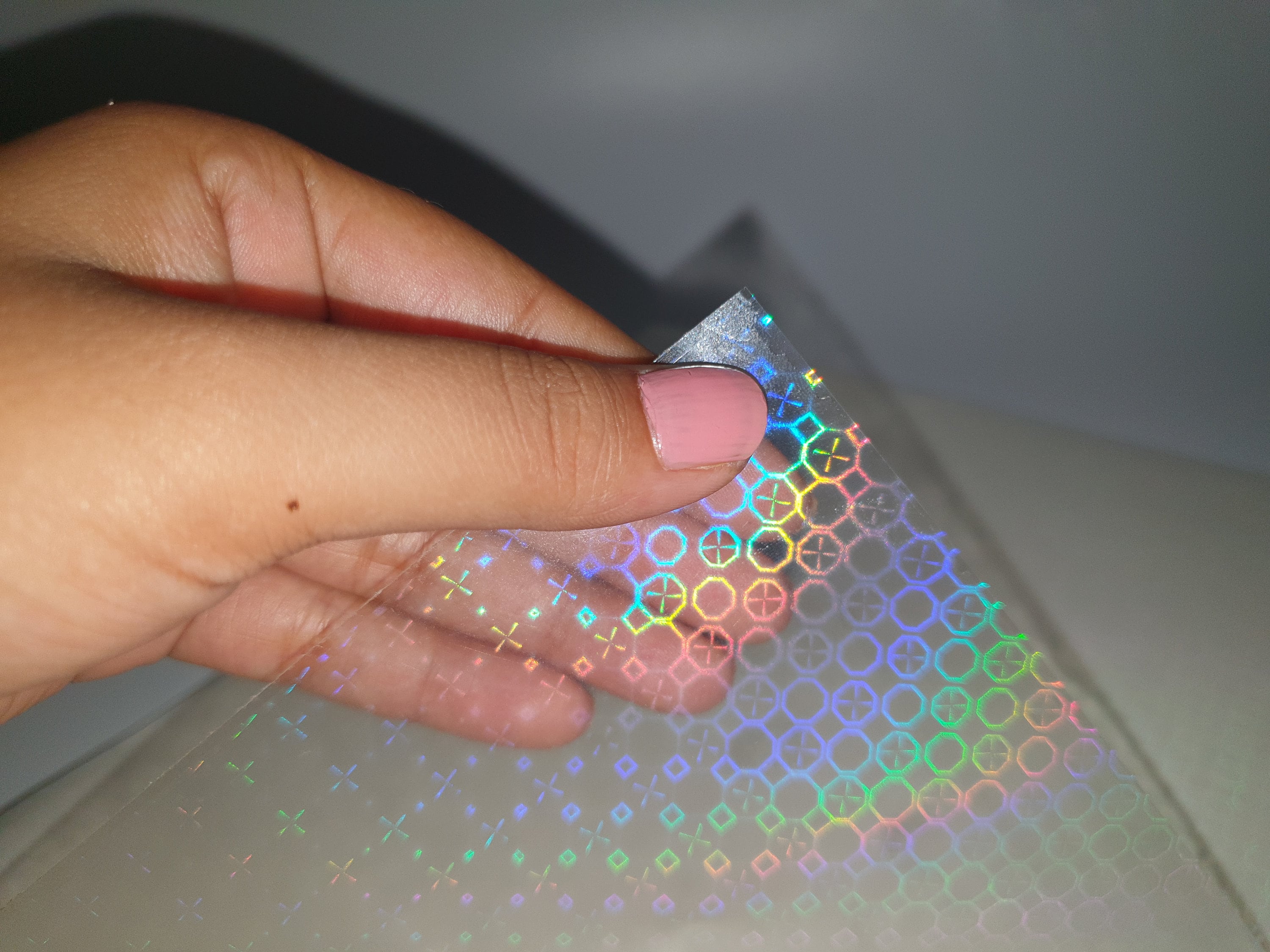 5 Pattern Holographic Transparent Self Adhesive Overlay Film A4 Sheet ...