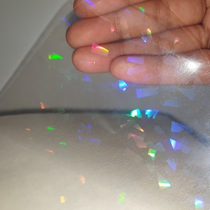 Self-adhesive Holographic Vinyl Overlay Sticker Scattered Dot Design 