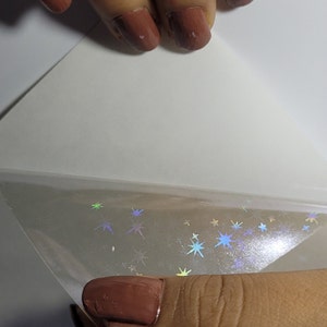 Star Holographic Transparent Self Adhesive Overlay Film A4 Sheet ...