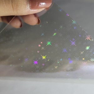 Star Holographic Transparent Self Adhesive Overlay Film A4 Sheet ...