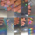 10 Pattern Holographic Transparent Self Adhesive Overlay Film A4 Sheet - Vinyl Holographic Cold Lamination Film for Sticker and Label product logo