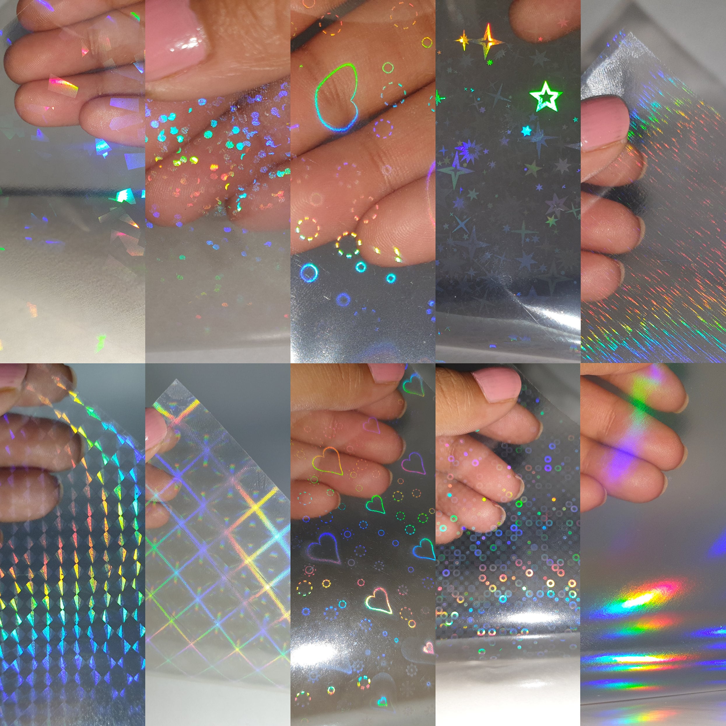 Anruyi 30 Feuilles Papier Autocollant Holographique Transparent,  Autocollant Holographique Transparent Papier Autocollant Holographique  Stickers