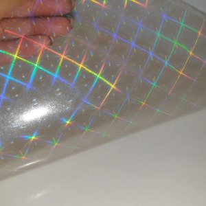 Plaid Holographic Transparent Self Adhesive Overlay Film A4 Sheet ...