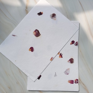 Red Rose Petal Handmade Paper Card Stock 8.5" x 11" - A4 Himalayan Handmade Paper