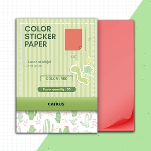 Rotes Aufkleberpapier Laser Inkjet Selbstklebend A4 - Fluoreszierende/Neon Blätter für Aufkleber und Etiketten