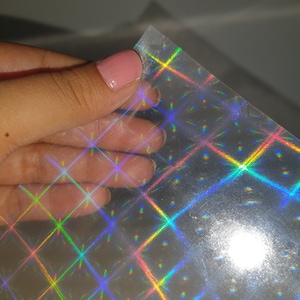 10 Pattern Holographic Transparent Self Adhesive Overlay Film A4 Sheet ...