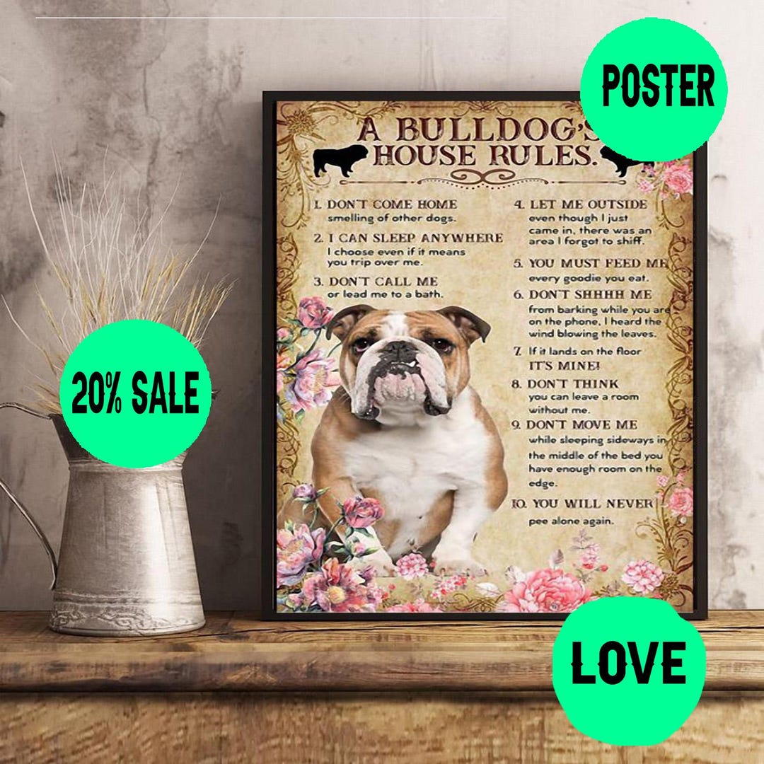 ᴀ Bulldog House Rules Poster ᴀrt - Etsy