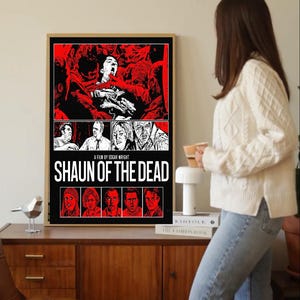 Locandina del film Shaun of the Dead, stampa della commedia zombie di Edgar Wright, arte horror retrò da parete, decorazione per film cult 2004
