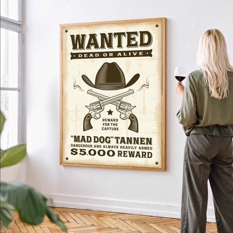 Old West Wanted Poster Vintage Woodcut - Etsy