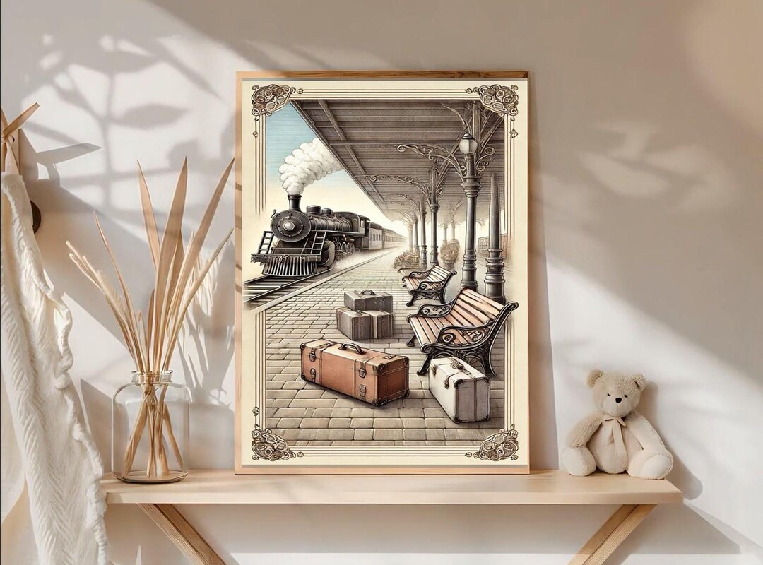 Vintage Steam Train Station Poster Wall Art - Etsy