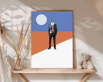 Póster de televisión vintage, arte mural, retro, moderno de mediados de siglo