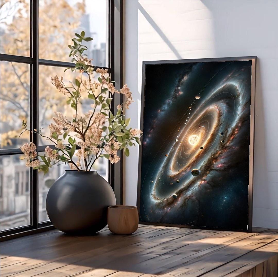 Solar System Poster Vintage Astronomy Wall Art - Etsy