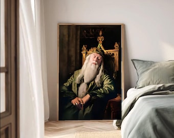 headmaster albus sleeping poster wizard school professor art print magical wall decor gift for harry fans