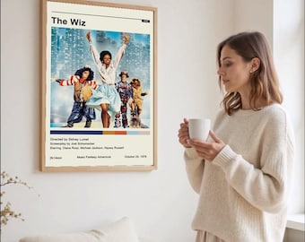 Póster de la película The Wiz, arte de pared, decoración del hogar, impresión personalizada, regalo personalizado para él y para ella.