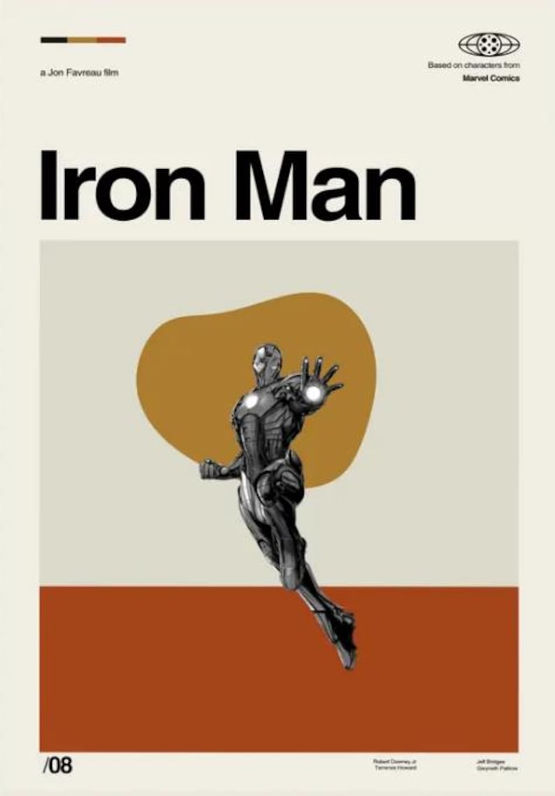 Vintage Iron Man Poster Retro Marvel Movie Print Midcentury Wall Art - Etsy