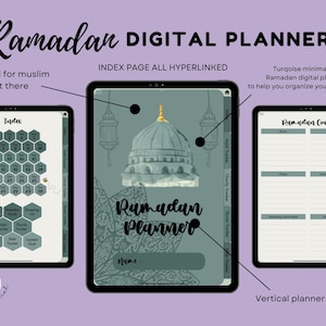 Ramadan Undated Digital Planner, Muslim Planner Notability, Goodnotes Journal, Quran Tracker, Charity Tracker, Prayer Tracker, Dhikr Tracker