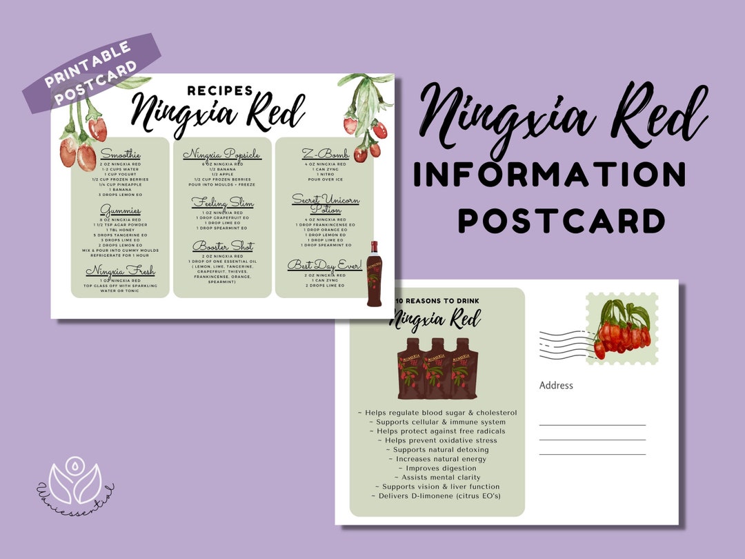 Ningxia Red Printable Postcard | Ningxia Red Recipes | Ningxia Red Information Card | Wolfberry ...