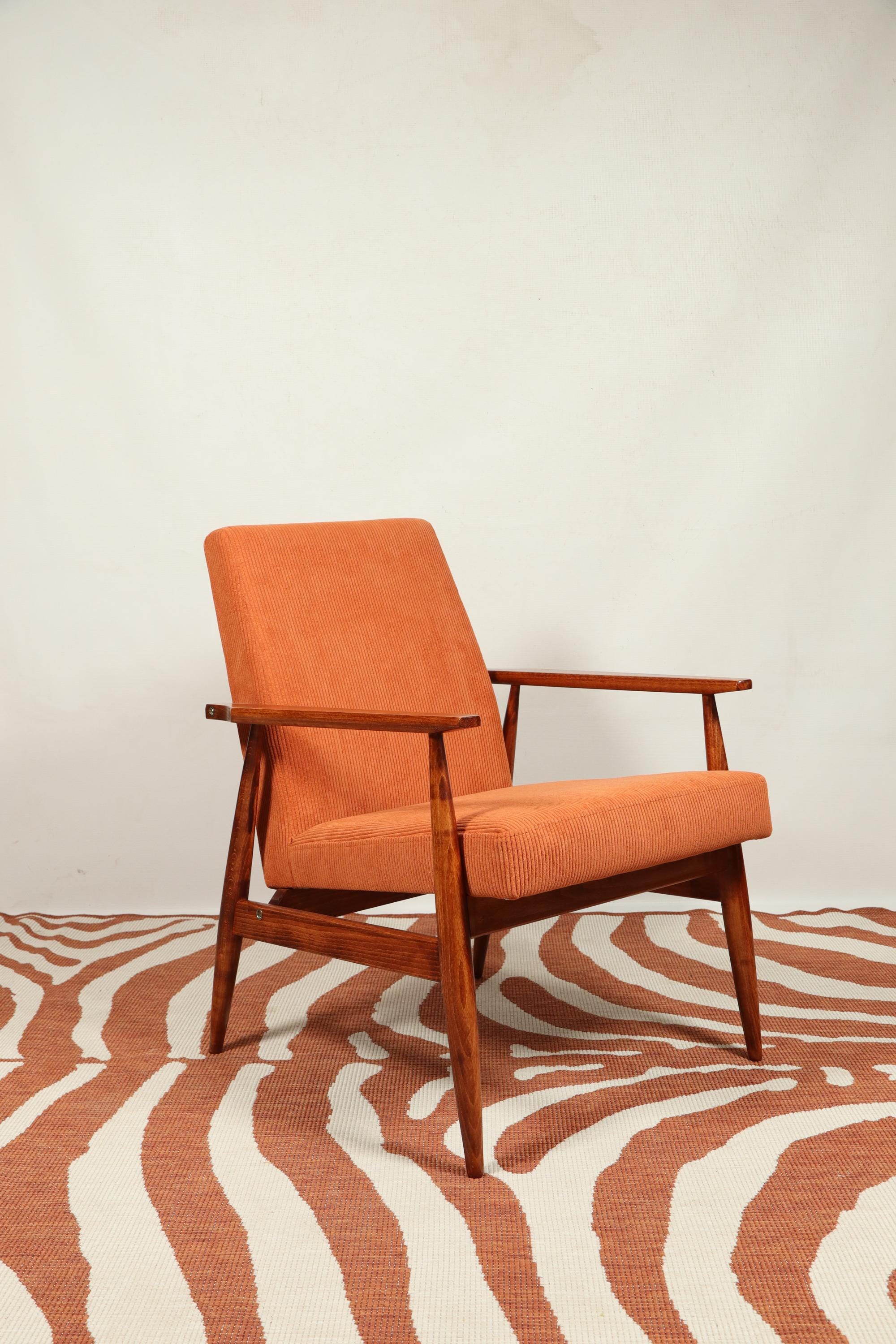 Vintage Longue Armchair Mid Century Modern Design Orange