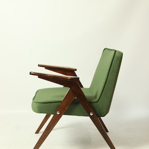 Vintage armchair Scandinavian design green royal velvet 1960 mid century modern