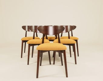 Dining chairs mid century modern set of six Scandinavian design