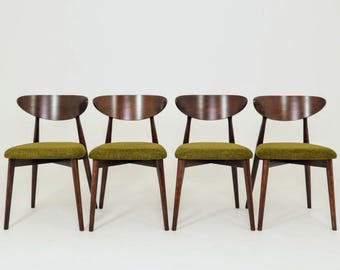 Dining chairs set of 4 scandinave design savage green fabric