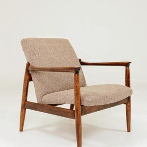 Vintage armchair design by E.Homa truffle fabric mid century modern design living Room armchair